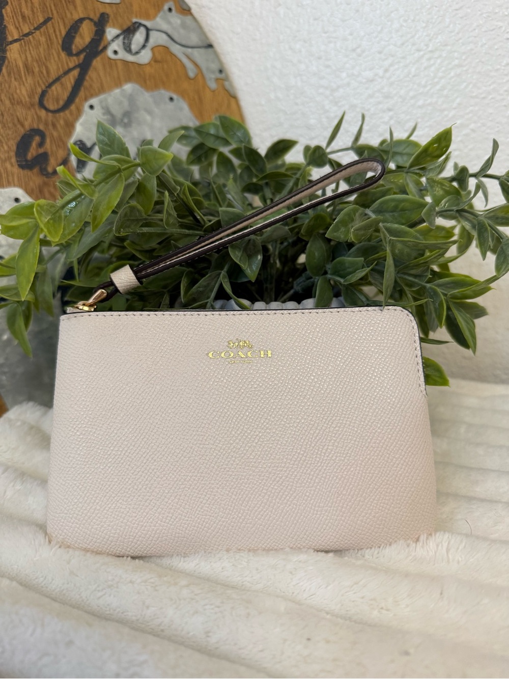 Coach corner zip wristlet